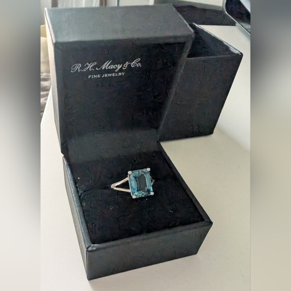Macy's London Blue Topaz & 925 Silver Ring